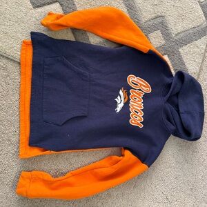 Navy and Orange Broncos Hoodie girls 10/12